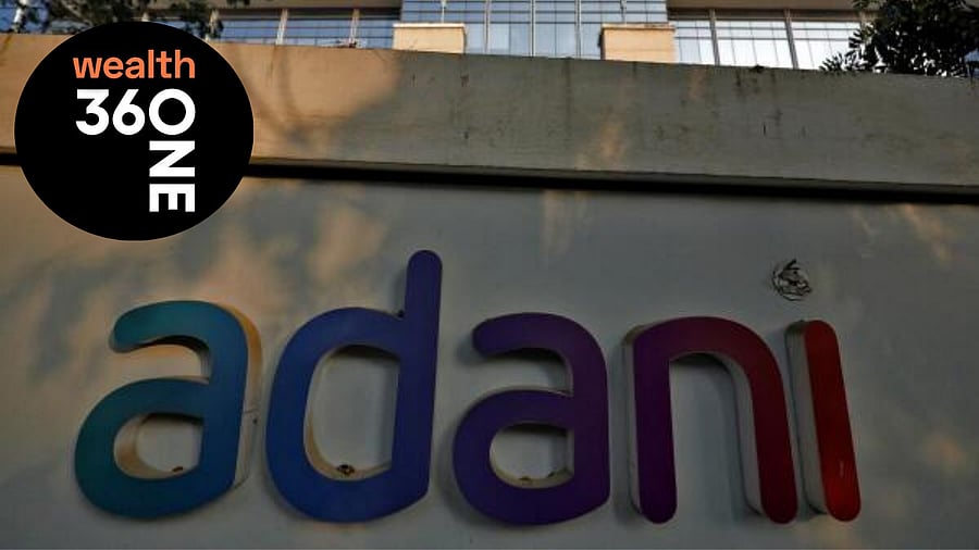 <div class="paragraphs"><p>The Adani group logo; the 360 ONE logo (inset).</p></div>